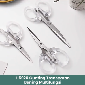 Gunting Stainless Tajam Transparan Gunting Kertas Multipurpose Scissors Scrapbook ATK3015