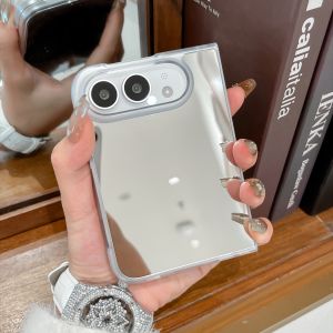 For iPhone Duo Luxury Mirror Wrist Chain Phone Case for iPhone DUO 18Ultra 18fold Pearl Bracelet Make Up Hard Shockproof Cover