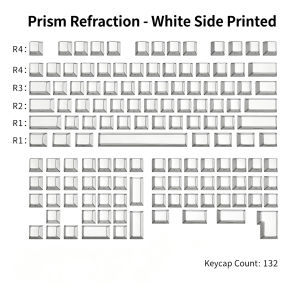 132 Keys Shadow PBT Keycaps Side Print Shine Through Keycap Cherry Profile Translucent around Edges For Mechanical Keyboard