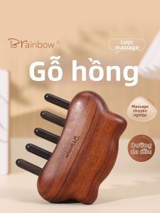 Brainbow | Cái Tăm Chải Massage Gỗ Hồng Đào cho Máu Dưỡng Da Đầu