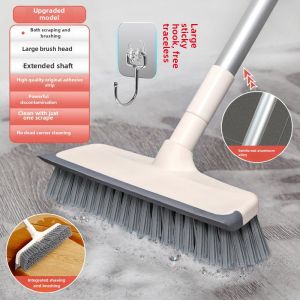 Toilet Brush Floor Brush Useful Tool Floor Brush Tile Bathroom Toilet Long Handle Go to the Dead End Hard Wool Carpet Cleaning Brush