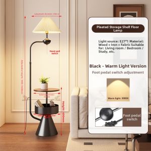 SHIGUANGSUIDAO | Vintage Charging Standing Table Lamp with Shelf