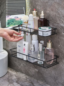Luxury Bathroom Corner Shelf No Drilling Wall Mounted Shower Room Soap Bath Gel Rack Iron Material Single Layer Handmade