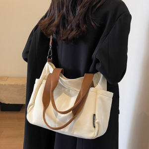 INS Harajuku Style Minimalist Easiest for Match Crossbody Bag Large Capacity Casual Womens School Bag for College Students Book-Free One-Shoulder Men