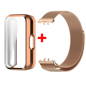 Case+Metal Strap For Samsung Galaxy Fit 3 Stainless Steel Milanese Loop Bracelet For Samsung Fit 3 Wristband Correa Accessories