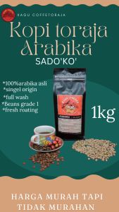 KAGU coffeetoraja kopi Toraja Arabika spesial roast 1kg/kopi Toraja sadoko proses full wash kopi bubuk-biji sangrai premium Quality