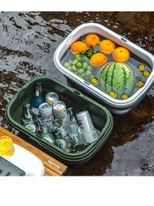 Foldable Outfit Picnic Basket Handheld Spring Outing Outdoor Camping Food Shopping Storage Box Internet Famous Woven Basket