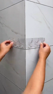 【Heavy-Duty】6 Hooks Transparent Self Adhesive Door Wall Hangers Hooks Towel Coat Key Storage Rack Utility Hooks