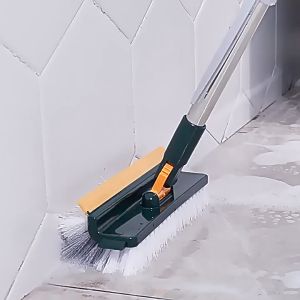 แปรงขัดพื้นห้องน้ำ 4in1 สีเขียว มิเนอรัลสกินนิ่ม ขัดเงาได้ดี พร้อมที่คีบเศษผม