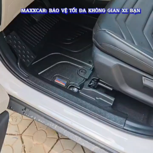 KIA CARENS 2023+ -Thảm lót sàn MAXXCAR cho xe KIA CARENS nhựa TPE NGUYÊN SINH đúc 5D tràn viền +Rối logo