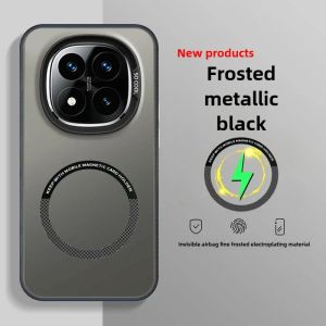 Stylish Laser Frosted Magnetic Charge Phone Case For Xiaomi Redmi Note15 14 13 Pro Plus 4G 5G Shockproof Skin Feel Protect Cover