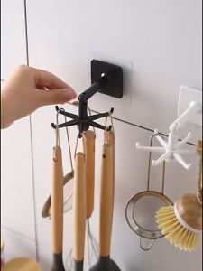 Móc Treo Đồ Dán Tường 6 Chấu Xoay 360 Độ Siêu Dính Siêu Chịu Lực - Móc Treo Đồ Nhà Tắm Nhà Bếp Đa Năng