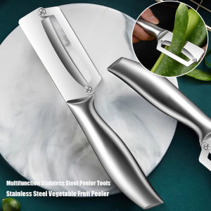 มีดปอกเปลือกผักและผลไม้2ชิ้นสแตนเลสขูดอเนกประสงค์แกดเจ็ตสำหรับครัวเครื่องมือลอกใช้ในครัวเรือน
