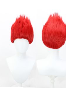 เครื่องผมสีแดงทำมือสำหรับใส่เล่นบทบาทการ์ตูน ทรงผมขึ้นฟ้า ชุดแต่งกายสำหรับเล่นบทบาทการ์ตูน ชุดผ้าฝ้าย ชุดนักเรียน