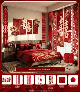 ZLVOEY | Phoenix and Peacock Auspicious Word KT Board Decoration Set
