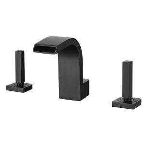 BANGPU | Black Dual Handle 3 Hole Ceramic Basin Faucet