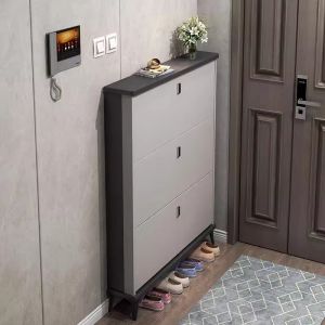Italian Style Ultra-Thin Home Entrance Hall Shoe Cabinet Large Capacity Simple Storage Luxury Integrated Design Doorway Storage