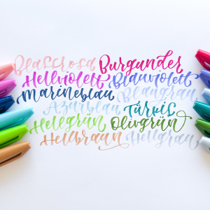 Pentel TOUCH Soft Tip Calligraphy Brush English Handwriting Practice Beautiful Script Colorful Writing Brush for Journaling