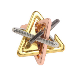 Difficult Metal Brain Teaser Puzzles Adults Kids Thinking Triangle Unlock Interlocking Toys Disentanglement Educational Gifts