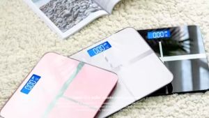 Digital Bathroom Scale with Battery Digital Electronic Bathroom Scale Weighing Temperature Backlight Display High Accuracy Personal Digital Weight Scale