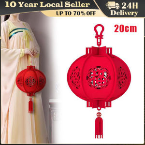 Red Chinese Lantern Lucky Hanging Pendant Spring Garden Home Decoration Non-woven Fabric New Year Lantern