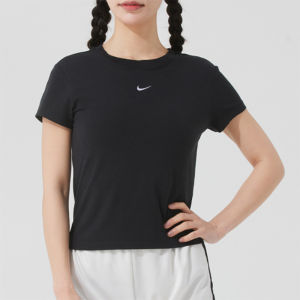 Nike | Áo Thun Nữ Mùa Hè Cotton Trơn Cổ Tròn Ôm Sơ Mi Thể Thao