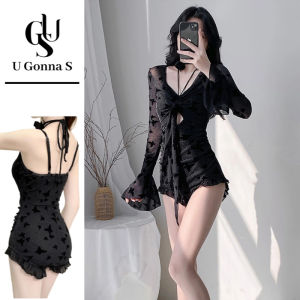 ชุดว่ายน้ำ2ชิ้นสำหรับผู้หญิงชุดชายหาดสุดน่ารักแขนยาวบุเอวสูง2025ดีไซน์ใหม่ U Gonna S