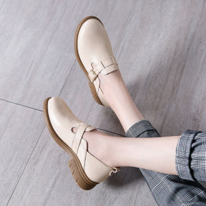 Comfortable Deep Mouth Genuine Leather Loafers Womens Soft Bottom Slip-On Shoes Casual Fashion Single Shoes Large Size