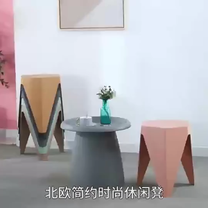 Nordic Plastic Stool Thickened Stool Stackable Round Dining Chair coffee chair Modern Creative Home Use Simple Chair