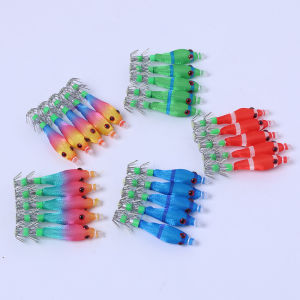 5 Cái/gói Dạ Quang Mực Móc Mô Phỏng Nhân Tạo Giả Mồi Gỗ Tôm Kẹp Móc Đại Dương Đi Biển Câu Cá Hồ