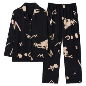 Miiow | Pure Cotton Sleepwear Womens Loose Comfortable Long Sleeve Home Clothes Set Suitable For Outdoor Spring Autumn Season