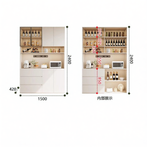 Custom Oak Dining Sideboard Integrated Storage Cabinet