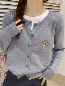 Bear Outer Tops Long Sleeves Sweater Outwear Female Small Cardigan New Arrival 2024 Best Selling Spring & Fall Knitting Thin Section Outwear