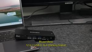 Blueendless 16 In 1 with Triple Monitor 4K Display Type C Hub Docking Station Lan RJ45 Adapter 10Gbps USB 3.2 Hub SD/TF Reader