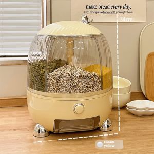 Food Grade Press Type Storage Box Pest Proof Moisture Proof Rice Barrel for Household Use Five Grains Cereal Storage Container