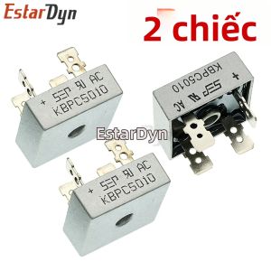 Estardyn 2 Chiếc KBPC5010 Cầu Chỉnh Lưu 50A 1000V Công Suất Cao AC Sang DC Bộ Chuyển Đổi Linh Kiện Điện Tử Diode Mô Đun Cho Xe Máy