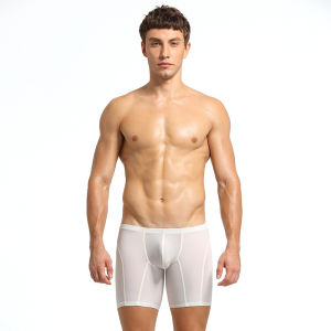 Seobean Seobean Youth Men Breathable U Convex Thin Low Waist plus Size Ice Silk Seamless Boxers