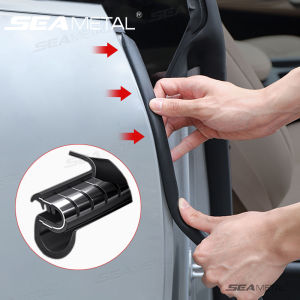 SEAMETAL 2PCS Car Door Seal Strips Sticker B Pillar Type Car Rubber Sealing Strip Protector Sound Insulation for Car Accessories
