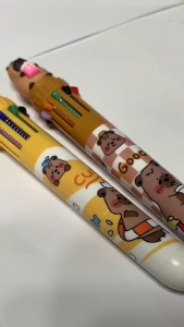 10-Color Ballpen – Cute Capybara Multi Ink Pen for School & Office