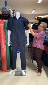 เสื้อช็อปนักศึกษา แบบเอวปล่อย สีกรมท่า/สีเทา เนื้อผ้าโซล่อน โปรโมชั่นลดราคา !