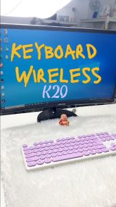 【OLYPS】Keyboard Wireless 2.4Ghz with USB Penerima Tahan Air Makaron Berwarna-Warni Portable Keyboard for PC/Laptop