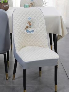 Modern Minimalist Arc Shaped Chair Cover Non-Slip Restaurant Dining Table Chair Pad Backrest Integrated Bench Cover Home Decor