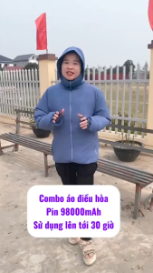 Áo Điều Hòa Có Quạt Bộ Phụ Kiện Đầy Đủ Mẫu Mới 2025 Pin Dự Phòng 98.000mAh Sử Dụng 24-48h Có Mũ Chống Tia UV