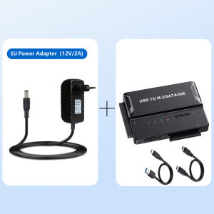 USB3.2 to M.2 NVMe/ 3.5" IDE Hard Disk Adapter 2.5/3.5 Inch HDD SSD Data Transfer Converter Docking Enclosure for Laptop Desktop