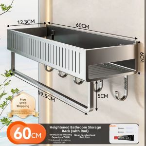 No-drill Corner Basket Shelf Bathroom Storage Rack