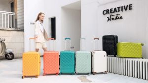 Vali kéo du lịch cao cấp Sea Choice 2021 Chất liệu nhựa PC Size 13 + 20/24/28 có khóa TSA Khóa kéo YKK -Hoa văn Phoenix Peony - Rồng xanh và Rồng trắng