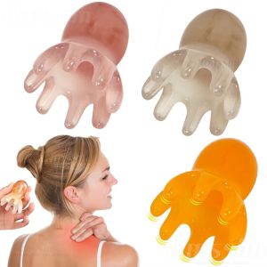 Octopus Head Massager Comb Head Meridian Manual Acupressure Tool Portable SPA Gua Sha Massage Comb Body Massage Tool