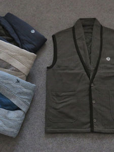 เสื้อกั๊กแขนกุดแบบย้อนยุคสไตล์ญี่ปุ่น อบอุ่น ลำลอง สำหรับฤดูใบไม้ร่วง/ฤดูหนาว ชั้นลม ผ้าฝ้าย สำหรับคู่รัก คุณภาพระดับพรีเมียม