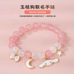 Sanrio Pink Crystal Candy Girl Bracelet Best Friend Hand Chain Fashion Jewelry High Value Gaggle Crystal Accessory