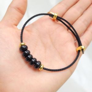 Vòng Cáp Ngũ Điếu Ngọkc Agte Đen  - Phong Thủy TUDO